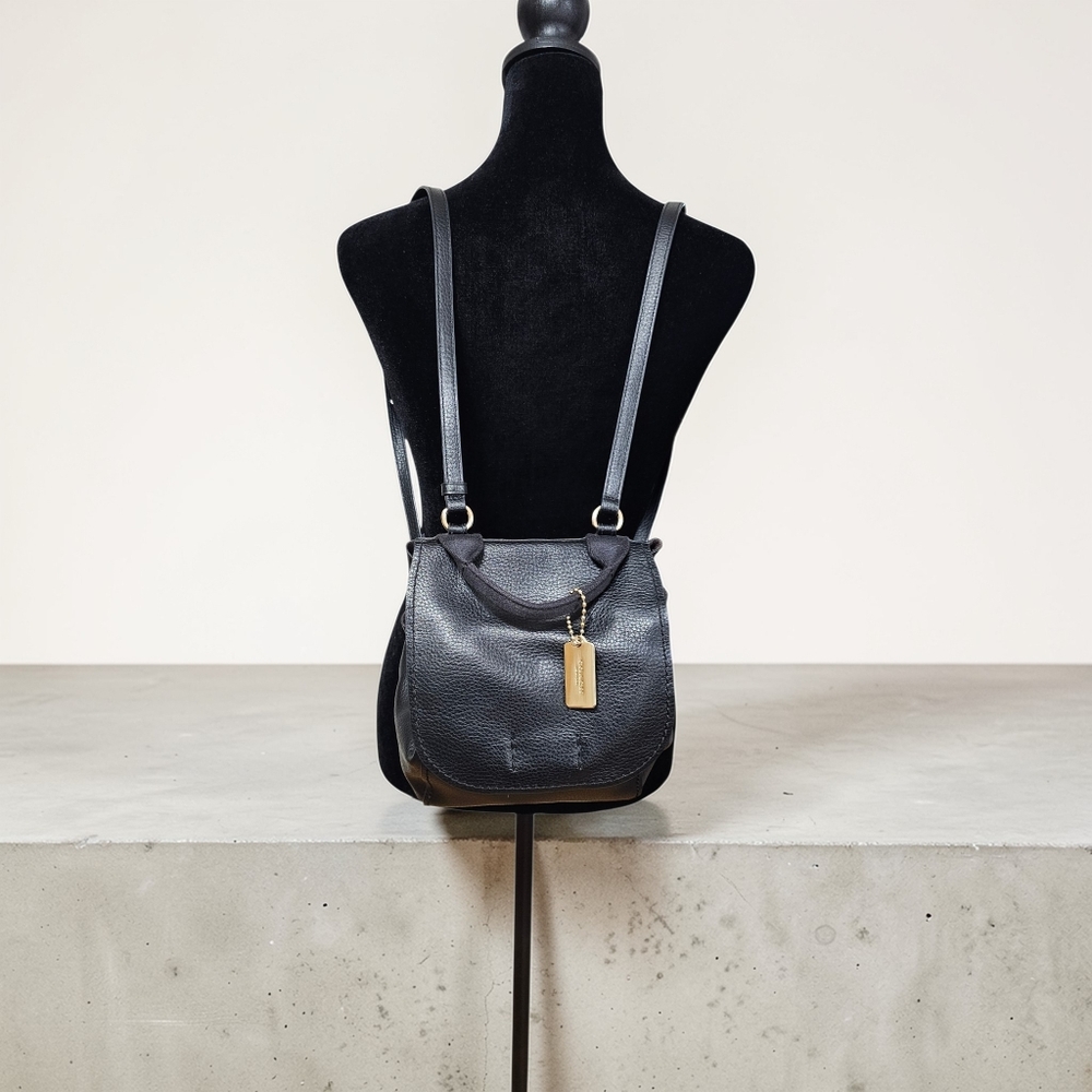 🖤 Authentic Coach Mini Rucksack – Black Pebbled Leather | Gold Hardware | 2017 - Picture 2 of 10